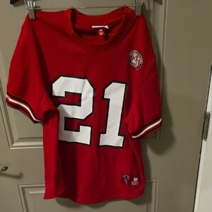 Medium Mitchell & Ness Deion Sanders Red Atlanta Falcons Jersey